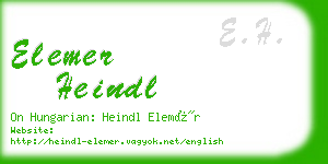 elemer heindl business card